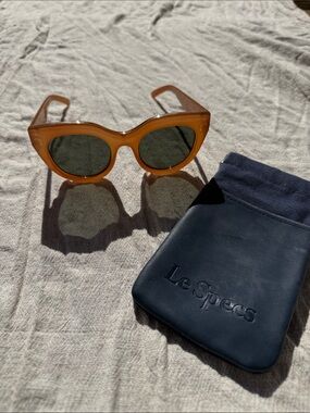 Le Specs Air Heart caramel khaki Cat-Eye Sunglasses